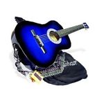 01590004128 Directly Cheap Blue Acoustic Guitar Starters Beginner Package Guitars Gig