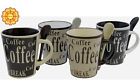 085081148391 Gibson Coffee Bareggio Mugs Spoons Set Stoneware Cups