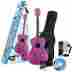 14-6219 Daisy Rock Pixie Acoustic-electric Guitar Starter Pack Pink Sparkle 038081502397