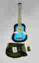 16005 25 Acoustic Guitar Blue Small Scale Child Kids Practice Play Toy Bag Tuner