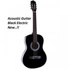 3711 Lagrima Acoustic Guitar Black Electric With Case Strap Tuner New Beginners 742834463711