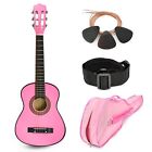 633841914573 Master Play New Pink Wood Guitar With Case