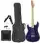 Gtr23lh 670541168356 Left Unbranded Handed Beginner Blue Electric Guitar Package With Amp Case Picks Strap