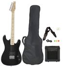 691218723203 Davison Guitars Black Electric Guitar With Amp Case