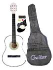 744759037220 Directly Cheap White Acoustic Guitar Starter Package Gig