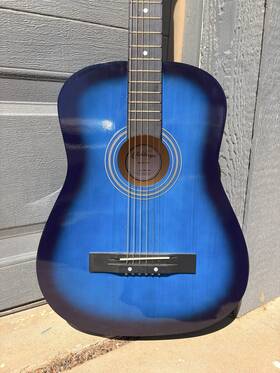 Ashthorpe 2505-3290 B24 Classical Guitar Blue 6 String Standard Body Mpn