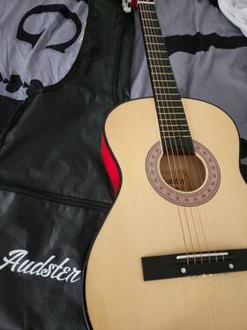 Audster Wg-3800bag Classical Guitar 6 String Beige Right-handed With Gig Bag