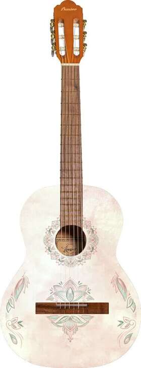 Gc36-lotus Bamboo Musica 36 Inch Lotus Mandala Travel Classical Guitar