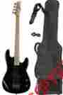Bass235 Davison Guitars Full Size Electric Bass Guitar Starter Beginner Pack With Amp Case Strap Blac 753182688244