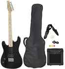 Davison Guitars Left Handed Beginner Black Electric Guitar Package With Amp Case Picks Strap Val 753182688978