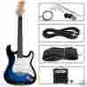 Generic Full Size Electric Guitar 10 Watt Inners Blue Amp Strap Att Bag 4781544303678