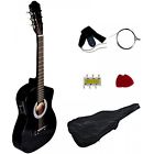 Grt438black Fdw Black Electric Acoustic Guitar Cutaway Design Case 848837004682