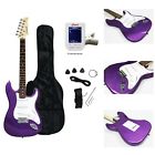 I0546-454 Crescent Electric Guitar Starter Package Full Size Purple 709044198840