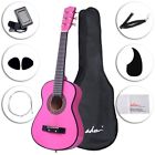 Ja102-pk Adm Pink Beginner Guitar Acoustic With Carry Bag Accessories