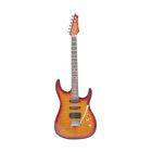 Kesscsb Kona New Quilted Top Double Cutaway Electric Guitar In Cherry Sunburst 809312020344