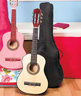 Kids Guitar 30 Black Wood With Case Strap Steel Strings Great Starter 803355485672