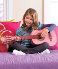 Kids Guitar 30 Pink Wood With Case Strap Steel Strings Great Starter 803355485689