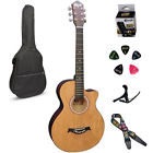 Kz-389 Kazuki Ash Acoustic Guitar Package Deal Strap Picks Tuner Capo