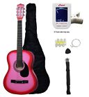 Mg38-pk Austin Bazaar Acoustic Guitar Beginner Pink Starter Kit Digital Tuner Folk Girls Music Holiday 818107012518
