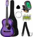 Mg38-pul Crescent 38 Acoustic Guitar Starter Package Purple Includes 892036002918