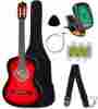 Mg38-rd Crescent 38 Acoustic Guitar Starter Package Red Color