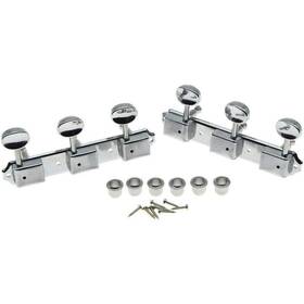 Musician Outfitters 3/plate Acoustic Guitar Tuning Peg Vintage Keys 3 Per Plate Tuners Chrome