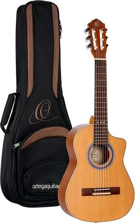 Rq39e Ortega Guitars Requinto Series Pro 6-string Acoustic-electric Guitar - White
