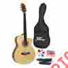 68888990950 Pgakt39 Pyle 39 Inch Beginner Jammer Acoustic Guitar With Carrying Case And Accessories