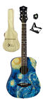 Safari Starry Night Luna Acoustic Travel Guitar With Gig Bag Tuner And Stand 819998051594