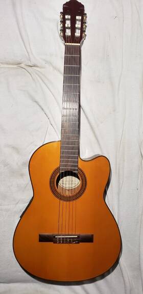 Sct-450-ct Samick Thinline Acoustic Electrical Classic Guitar