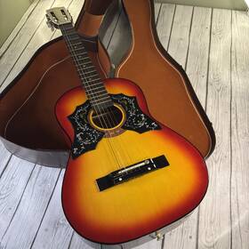 Sears 559-12536 Vintage 1970s And Roebuck Parlor Guitar Musical Instrument Decor Case