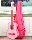 Sovyuo9koe General Wood Guitar With Case Pink Kids Musical Instruments Guitars