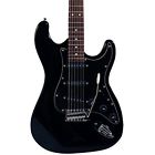Stesbkb Sawtooth Black Electric Guitar With Pickguard 811501028284