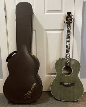 Ltd2020 Takamine Peace 6 String Rh Green Accoustic Electric Guitar With Case