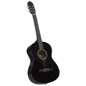 70110 Vidaxl Classical Guitar For Beginner Black 4/4 39 Inch Basswood