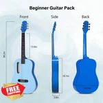 Adm 38" Acoustic Guitar Kit Beginners Adults Blue Bag. Fixed Price $212.80.