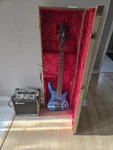 Rogue LX-200B Series Ii Blue Electric Bass Guitar W/ Amplifier & Case. Fixed Price $200.00.