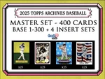 2025 Topps Archives Master Set - 400 Cards 1964 Stand Ups Boardwalk Cyberstats. Fixed Price $599.00.