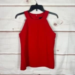 Ann Taylor Top Womens Small Red Halter Blouse Stretch Crepe Sleeveless Solid. Fixed Price $10.49.