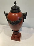 Vintage Decorative Faux Marble Classical Urn ,rams Heads&swag Dec, 45CM, 10KG. Fixed Price $201.41.