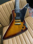 Explorer Style Electric Guitar Sunburst Flame Top With Hard Case Included. Fixed Price $350.00.