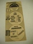 Dick Lee Have Guitar Will Travel Dotts Johnson Street Of 1958 Promo Trade Advert. Fixed Price $12.95.