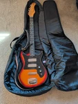 Vintage 70'S Harmony H802 Electric Guitar W/ Leather Strap And Carry Bag Usa. Fixed Price $199.99.