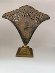 Vintage Repousse Classical Victorian Pineapple Metal Fan Filigree Vase India. Fixed Price $20.00.
