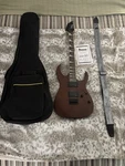 Ibanez Electric Guitar Brown 6 String Right-handed With Gig Bag Strap. Fixed Price $150.00.