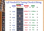 Left Handed C6 Chord Chart For String Lap Steel Dobro Guitar. Fixed Price $12.95.