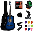 Ymc 38" Beginner Acoustic Guitar Starter Pack With Bag Strap Picks Tuner Blue. Fixed Price $87.92.