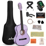 Acoustic Guitar 38 Inch Nylon Strings Beginner Bundle Kit Purple Adm Classical. Fixed Price $154.99.