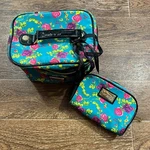 Betsey Johnson Cosmetic Makeup Travel Case Bag Train Floral Girly Glam Y2K Chic. Fixed Price $25.00.