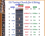 C6 Chord Chart For String Lap Steel Dobro Guitar. Fixed Price $12.95.